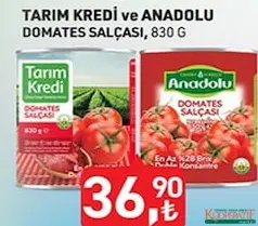 TARIM KREDİ/ANADOLU DOMATES SALÇASI 830 G TARIM KREDİ/ANADOLU DOMATES SALÇASI 830 G